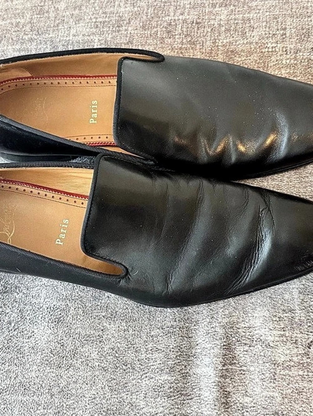 Christian Louboutin Leather Loafers Black EU 42